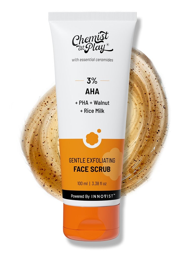 Chemist at Play Gentle Exfoliating Face Scrub With Mandelic Acid And Walnuts | Removes Dead Skin And Blackheads | Detans |Gives Instant Glow| Face Scrub For Women And Men | 100Ml - Image 1